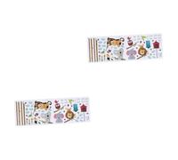 VICASKY 2pcs Removable Animal Growth Chart Wall Decal for Boys and Girls Room Cartoon Height Sticker Elephants and Lions Nursery Decor Easy to Install Boys and Girls Wall Decoration