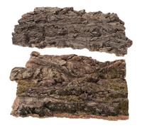 VICASKY 2pcs Reptile Terrarium Bark Platform Natural Landscape Hideout for Lizards Bearded Dragons Amphibians Safe Pet Habitat Decoration