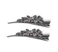 VICASKY 2pcs Retro Flower Hairpin Bling Decorative Clips Sparkle Rhinestone Alligator for Women Thick Hair Pins for Curls Hair Clip for Thick