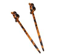 VICASKY 2pcs Retro Hairpin Vintage Leopard Print Hairpins for Women Decorative Chinese Hair Chopsticks for Long Hair for Buns Styling