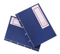 VICASKY 2pcs Retro Notebook Set Blue Cover Hand-made Thread Diary Book Portable and Convenient to Use with 60 Sheets Each, Creative Paper Notepad for Writing and Sketching