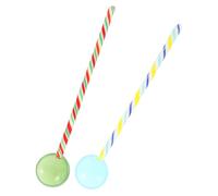 VICASKY 2Pcs Reusable Glass Stirring Sticks Colorful Cocktail Mixing Rods for Juice and Hot Drinks Practical Party Supplies for Home and Bar