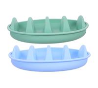 VICASKY 2pcs Reusable Taco Holder Stand with Dividers Sky Blue Green Taco Shell Racks for Family Dinner Party Serving Microwave Safe Tortilla Display Tray for Flavor Preservation and Meal