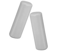 VICASKY 2pcs Reusable Travel Toothbrush Case with Toothpaste Container and Mouthwash Rinse Cups, Secure Pp Plastic Holder Featuring Space Saving Design, for School and Carrying in Your