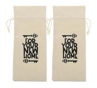 VICASKY 2Pcs Reusable Wine Bottle Bag Drawstring Liquor Bags for Housewarming Christmas and Wedding Protecting and Presenting Wine Whiskey and Beer