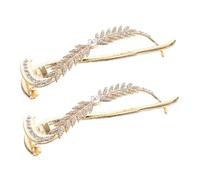 VICASKY 2pcs Rhinestone Hairpin Grabbing Clip Women French Barrettes Decorative Hair Jewelry for Wedding Parties