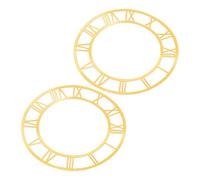 VICASKY 2pcs Round Roman Numeral Clock Decorative Wall Sticker Self-adhesive Acrylic Mirror Wall Clock Dial Stickers for Entryway