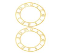 VICASKY 2pcs Round Roman Numeral Wall Clock Face Stickers Self-Adhesive Acrylic Mirror Decorative Panels for Entryway Easy Peel and Stick Installation Removable Without Damage