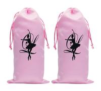 VICASKY 2pcs Satin Drawstring Ballet Shoe Bags Lightweight and Compact Dance Shoe Storage Bags for Portable Use in Ballet and Ballroom Dance