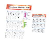 VICASKY 2pcs Saxophone Chords Chart Music Chords Poster Quick Reference Coated Paper for Beginner Saxophone Players Educational Music Posters