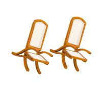 VICASKY 2pcs Scale Retro Wooden Furniture Accessories for Bedroom Decor Mini Chairs for Dollhouse Collectors and Crafts