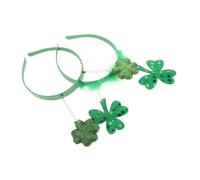 VICASKY 2pcs Shamrock Headband Irish Holiday Accessory Comfortable Patrick Day Headpiece for Parties and Events Unique Design to Stand