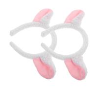 VICASKY 2pcs Sheep Horns Headband with Lamb Ear Shape Plush Material Comfortable and Resistant to Fading, for Photo Sessions and Cosplay Events, White Animal Headbands for Kids and Adults