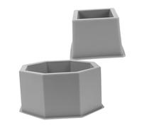 VICASKY 2pcs Silicone Clay Planter Mold with Hexagon and Square Shapes Non-Stick Concrete Flowerpot Molds for DIY Succulent Pots Versatile Garden Vase Casting Kit