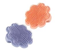 VICASKY 2pcs Silicone Scalp Brush for Newborns Soft Lion Pattern Shampoo Comb for Cradle Cap Removal Bath Exfoliator with Ergonomic Gentle Newborn Hair Care Purple Pink