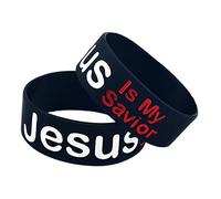 VICASKY 2Pcs Silicone Wristband Bracelet for Men and Women My Savior Design Comfortable and Lightweight for Daily Wear present for Events and Fitness