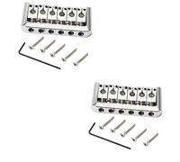 VICASKY 2pcs Silver Fixed Guitar Bridge Tailpiece Standard String Spacing Easy Installation for Style Electric Guitar Replacement