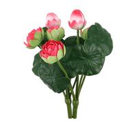 VICASKY 2pcs Simulation Potted Lotus Flowers Eva Foam Heads Faux Water Lilies with Stems Non Maintenance Artificial Lilies for Wedding Home Holiday Decoration