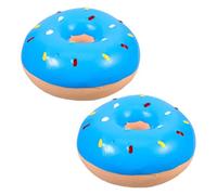 VICASKY 2Pcs Sky-Blue Latex Squeaky Donut Dog for Puppies - Chewable Interactive Pet Collection for Teething, Training, and Daily Entertainment