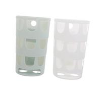 VICASKY 2pcs Small Blue and White Plastic Hay Rack Feeder Set Large Capacity Fixed Grass Feeding Manger for Rabbits Guinea Pigs Chinchillas Pet Supplies