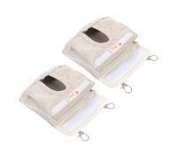 VICASKY 2pcs Small Hay Storage Holder Hanging Feeder for Rabbits and Small Pets Coffee Color s Size for Home Use