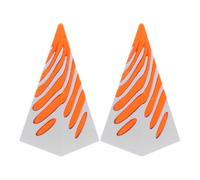 VICASKY 2Pcs Spiral Cone Desk Decorations, 3D Printed Impossible Pyramid Passthrough Sculptures, Small Orange and White for Office Stress Relief and Home Décor