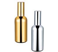 VICASKY 2pcs Spray Bottles Glass Plastic Electroplated Surface 100ml Capacity Assorted Colour for Bar Use Refillable Sealed Containers Random Color