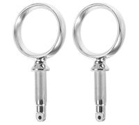 VICASKY 2pcs Stainless Steel Oarlock Sockets for Canoe and Row Boat Paddle Holders, Silver Ring Shaped Oar Lock Brackets That Keep Paddle Securely Fixed and Resist Wear, for Professional
