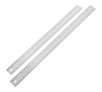 VICASKY 2pcs Stainless Steel Ruler Metal Measuring Tool with Wear Resistant Surface and Convenient Storage, for Students and Designers in Homes and Classrooms, Metric and Imperial Scale