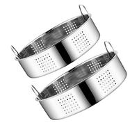 VICASKY 2Pcs Stainless Steel Steamer Basket Double Handle Food Steamer for Quick and Even Cooking for Rice and Vegetables and Heat Resistant Design
