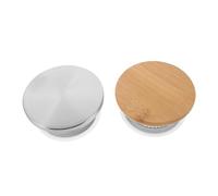 VICASKY 2Pcs Stainless Steel Water Pitcher Lids Juice Pitcher Covers Hygienic Fit for Glass Beverage Jars Cold Water Carafes Stopper Caps for Milk Juice Preservation
