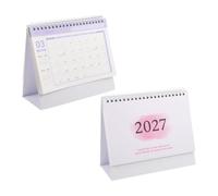 VICASKY 2pcs Standing Desk Calendar Flip with Twin-wire Binding, 7.5x6.5 Inches, Yearly Planner Layout, Bleed-resistant Pages, Sturdy Stand Design, Suitable for Home and School Use