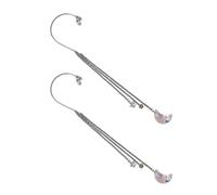 VICASKY 2pcs Star Ear Cuff Clip on Earrings for Non Pierced Ears with Sparkly Crystal and Copper Material, Easy to Put and Take, for Christmas and Bar Occasions