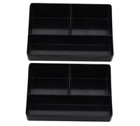 VICASKY 2Pcs Tea Bag Organizer Box with Compartments Black PVC Coffee Bag Storage Stand for Kitchen Office Home Practical Desktop Tea and Sugar Packet Holder
