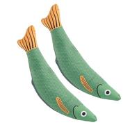 VICASKY 2pcs Teething Cat Toys Interactive Fish Shaped Catnip Chew Toys for Indoor Cats Kitten Curl Self-amusing
