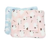 VICASKY 2pcs Thickened Plush Small Pet Cage Bed Mat Washable Soft Winter Kennel Pad for Guinea Pigs Hamsters Rabbits with Cute Animal Patterns Cozy Bedding for Small Animals