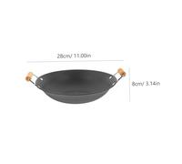 VICASKY 2pcs Thickened Small Household Cooking Pots with Wooden Handles Dry Hot Pots for Spicy Seafood Hot Energy Saving Even Heat Transfer Kitchen Supply Random Color