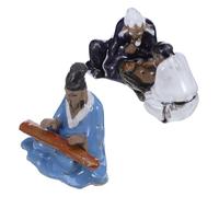 VICASKY 2pcs Traditional Chinese Style Ceramic Bonsai Decorations Vintage Micro Landscape Statues for Aquarium Desktop Office Artistic Home and Garden Ornaments