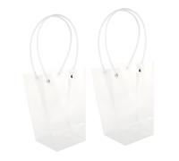 VICASKY 2Pcs Transparent Bouquet Wrapping Bags Floral Packing Holders for Fresh Plants Dried Flowers Bouquets Storage