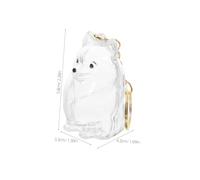 VICASKY 2pcs Transparent Dog Hair Keepsake Box with Pomeranian Puppy Design Clear Plastic Pet Memorial Keychain Capsule for Ashes Whiskers Beard Storage Portable DIY Collecting Bottle for