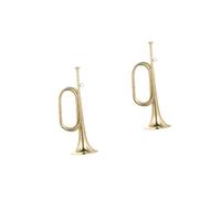 VICASKY 2pcs Trumpet Bugle for School Band and Military Orchestra Simple Beginner Trumpet Bugle in Copper Golden