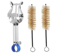 VICASKY 2pcs Trumpet Music Stand Clamp Holder with Cleaner Brush Lightweight Metal Music Clip for Marching Band for Outdoor Instrument Playing