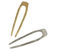 VICASKY 2pcs U-shaped French Hair Pins Metal Chignon Forks for Women Elegant Bun Accessories for Daily Use Special Occasions Simple Design for Stylish Updos Friends