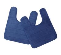 VICASKY 2pcs U-shaped Toilet Base Mat for Bathroom with Plush Absorbent Surface and Non Slip Latex Backing, Comfortable Skin-friendly Touch, Size 60x51cm, for Family Bathrooms and Winter