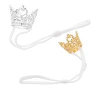 VICASKY 2pcs Ultralight Adjustable Hamster Crown Small Animal Party Tiara for Rabbits Hamsters Comfortable Royalty Headwear Photo Props Cute Pet Birthday King Princess Accessories