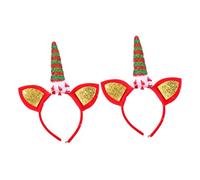 VICASKY 2Pcs Unicorn Hairbands for Colorful Bell Christmas Party Headband Hair Hoop Headwear for Birthday Banquet Stage Performances