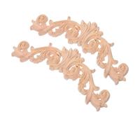 VICASKY 2pcs Unpainted Wood Carved Onlays Intricate DIY Wooden Appliques for Furniture Trim Decorative Carved Wood Panels for Door Cabinet Wardrobe Retro Home Wall Molding