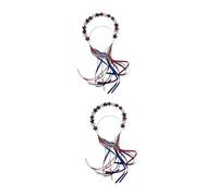 VICASKY 2pcs US Independence Day Headbands Lightweight Red White Blue Star Hair Hoops Chic Headdress Party Supplies Decorative Photo Props for Women