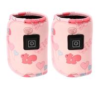 VICASKY 2pcs USB Bottle Warmer Portable Insulated Sleeve for Newborns Heating Cover for Bottles for Travel and Car Use Efficient Nutrient Preservation Random Data Cable