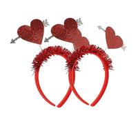 VICASKY 2Pcs Valentine's Day Headbands Cute Cupid Heart Hairbands for Weddings Parties Comfortable Hair Accessories for Festivals Cosplay Daily Wear